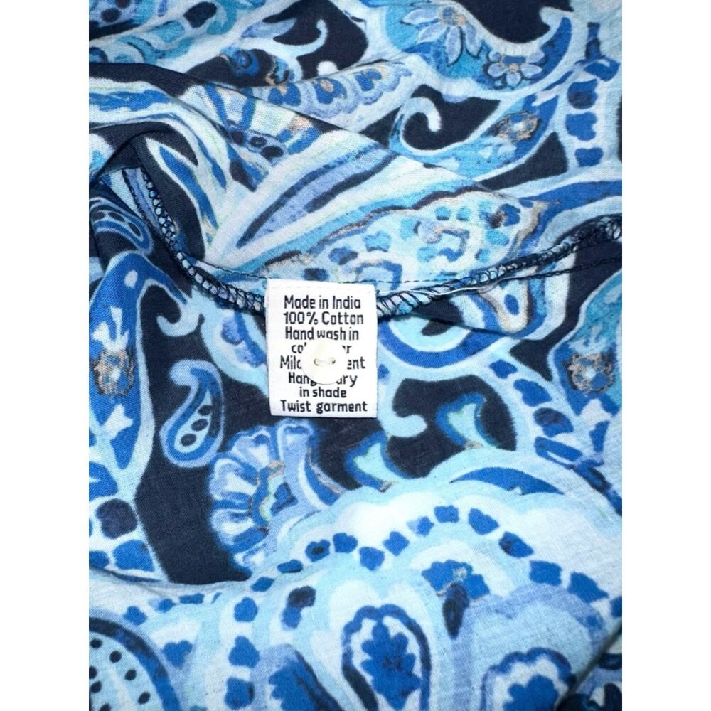 One Season Australia Midi Poppy Dress Blue Paisley MEDIUM in LaMarsa Navy Cotton - Picture 5 of 7